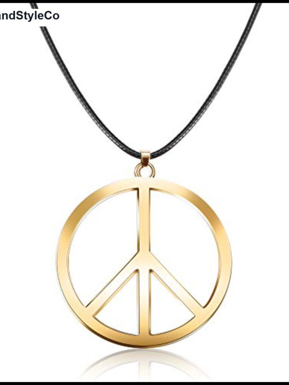 Vintage Hippie Peace Sign Pendant Necklace 60s 70s Retro Jewelry